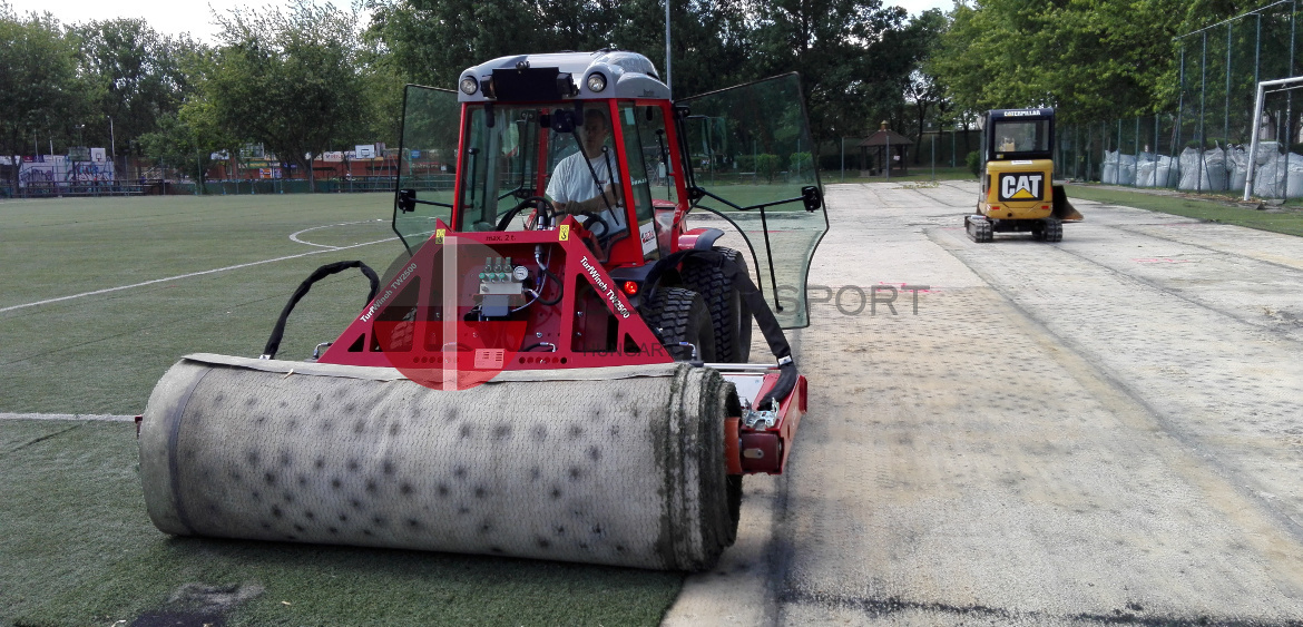 Taking out the artificial turf surface